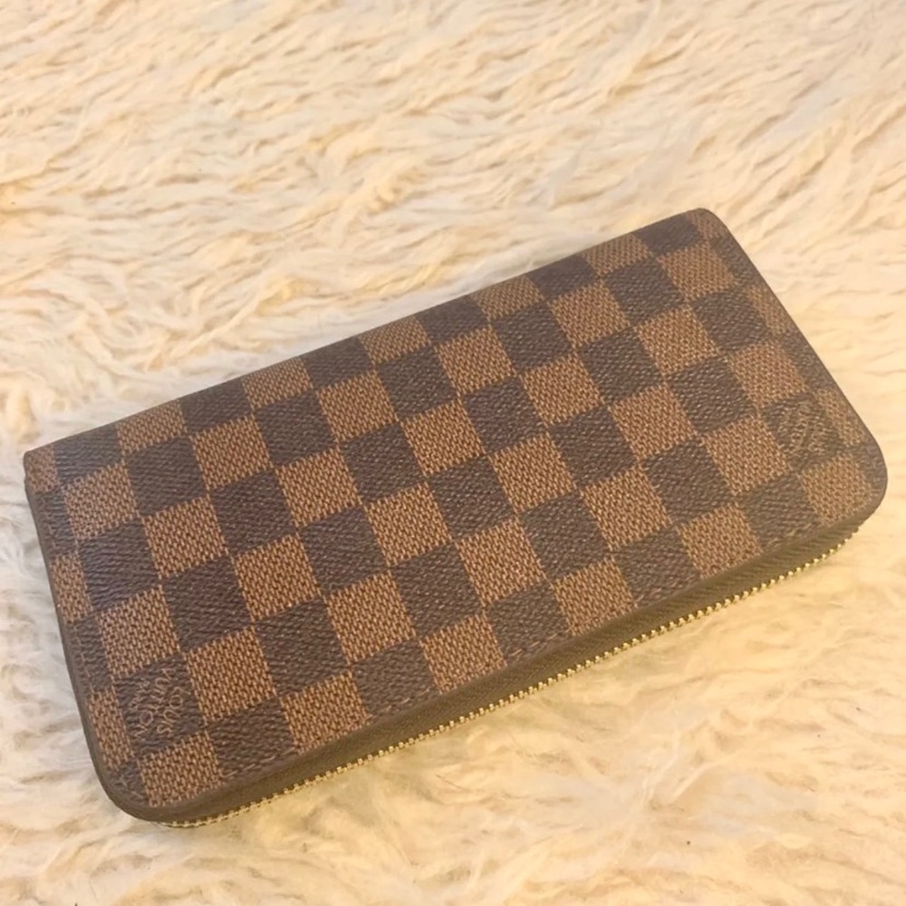 Designer monogram checkered wallet